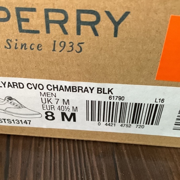 NIB Mens Sperry Shoes Halyard CVO Chambray Blk 8M $Firm price$ - Picture 3 of 6
